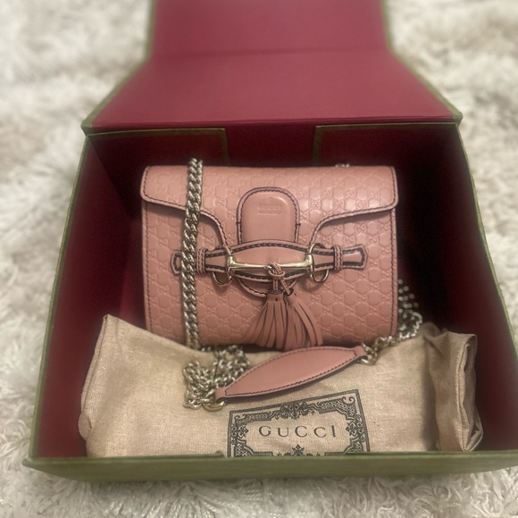 Gucci Emily Guccissima Pink Small Crossbody Bag Horse-bit embellishment - Picture 13 of 15
